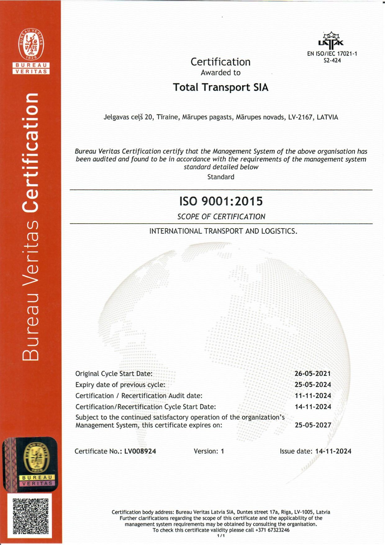 ISO  Certificate